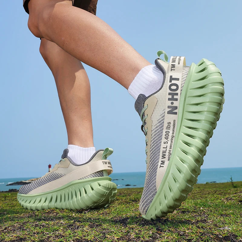 2025 men's shoes sneakers, platform heightening shoes, mesh breathable, versatile casual shoes