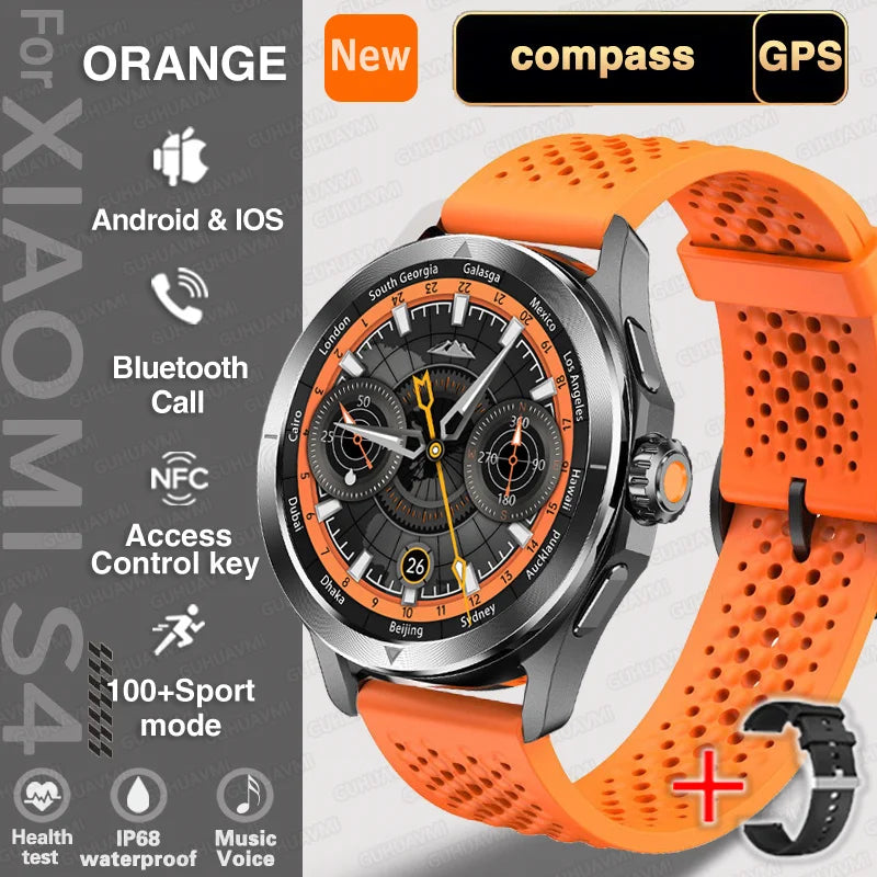 For Xiaomi Watch S4 Ultra GPS Sport Version Smart Watch Men AMOLED HD Display Waterproof Bluetooth Call Outdoor Wristband Watchs