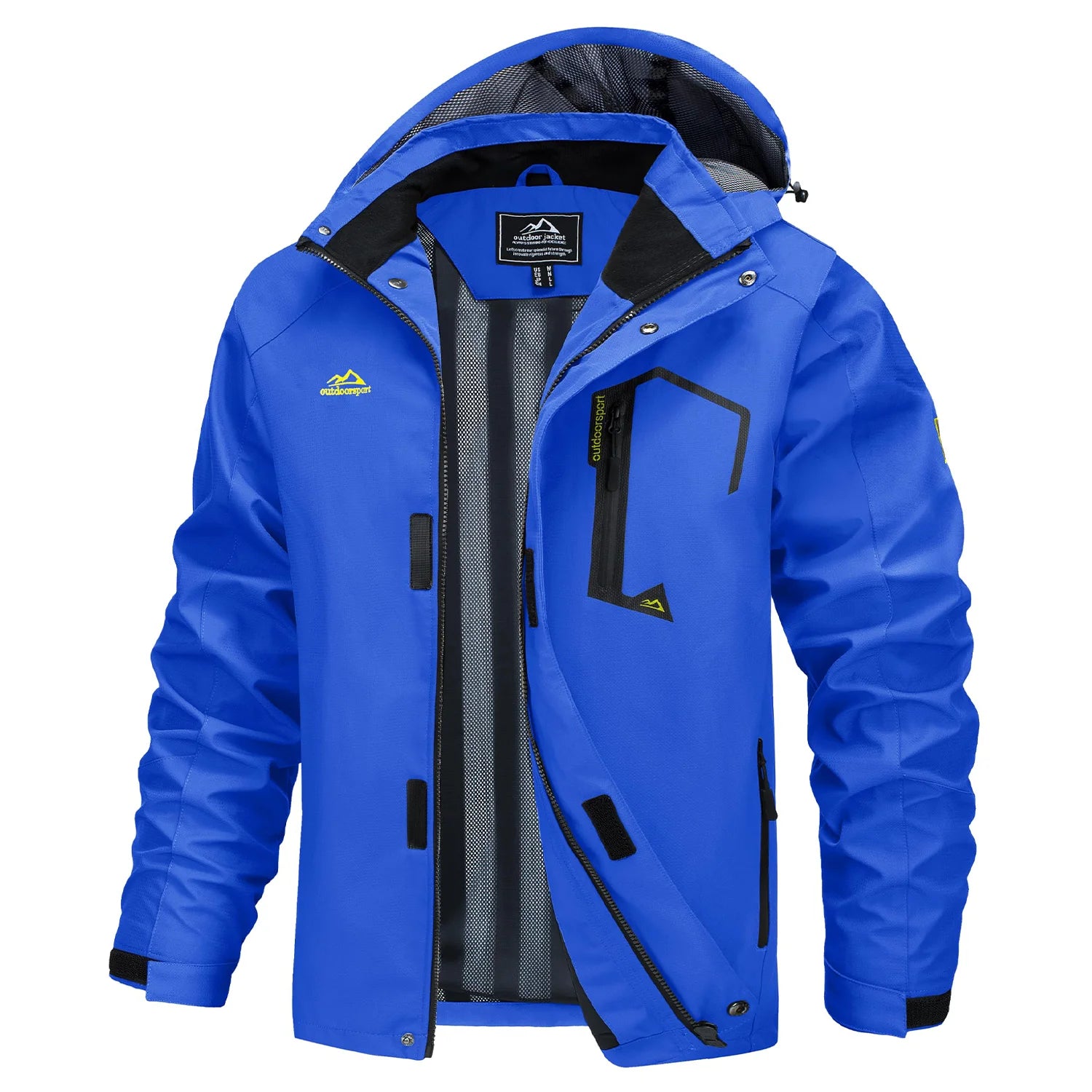 MAGCOMSEN Lightweight Rain Jackets Mens Waterproof Hiking Jackets Mesh Lined Spring Autumn Outdoor Jacket Coats Male Windbreaker