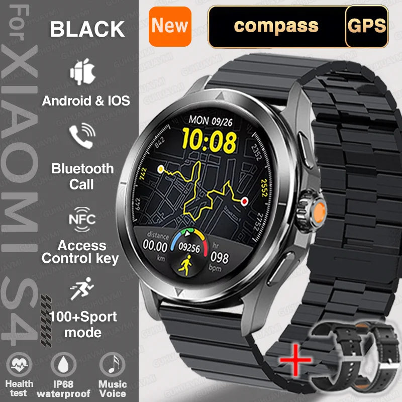 For Xiaomi Watch S4 Ultra GPS Sport Version Smart Watch Men AMOLED HD Display Waterproof Bluetooth Call Outdoor Wristband Watchs