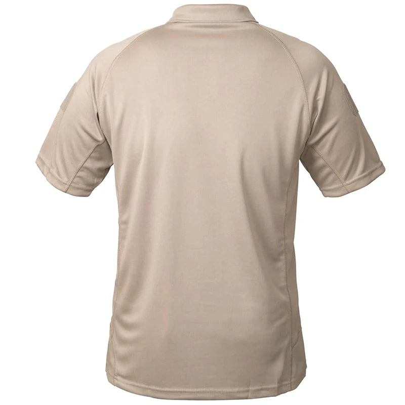Men's Short Sleeve Polo Shirts Summer Tactical Polo with Zip Pocket Outdoor Hiking Golf Shirt Big Plus Size USA Size