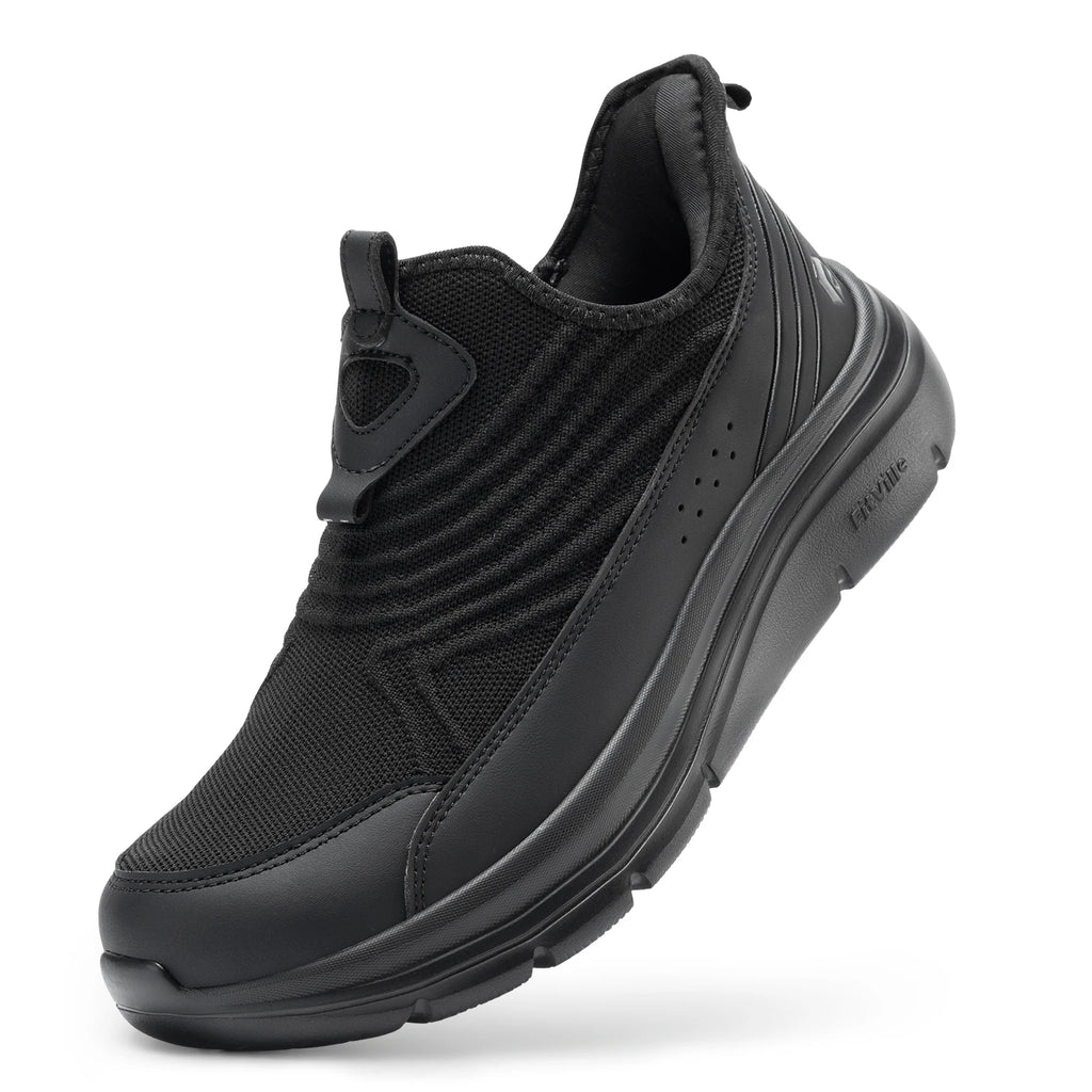 Fitville Wide Men's Slip-On Walking Shoes Lightweight Breathable Outdoor Casual Sports Running Shoes Sneakers For Swollen Feet