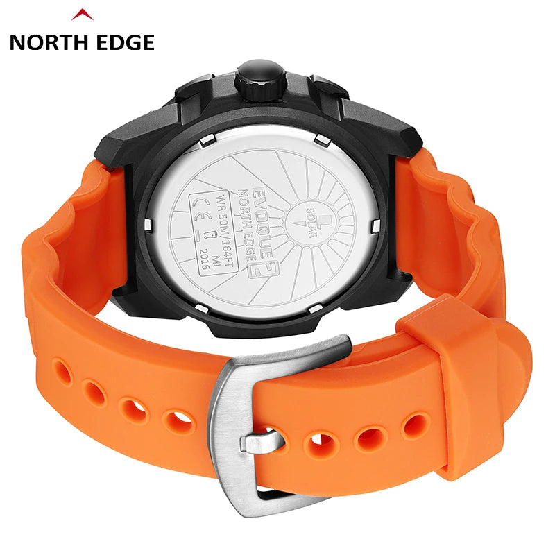 NORTH EDGE EVOQUE 2 Men Digital Military Watch Solar Power Environmental Men's Sport Wristwatch Luminous Watches Waterproof 50M