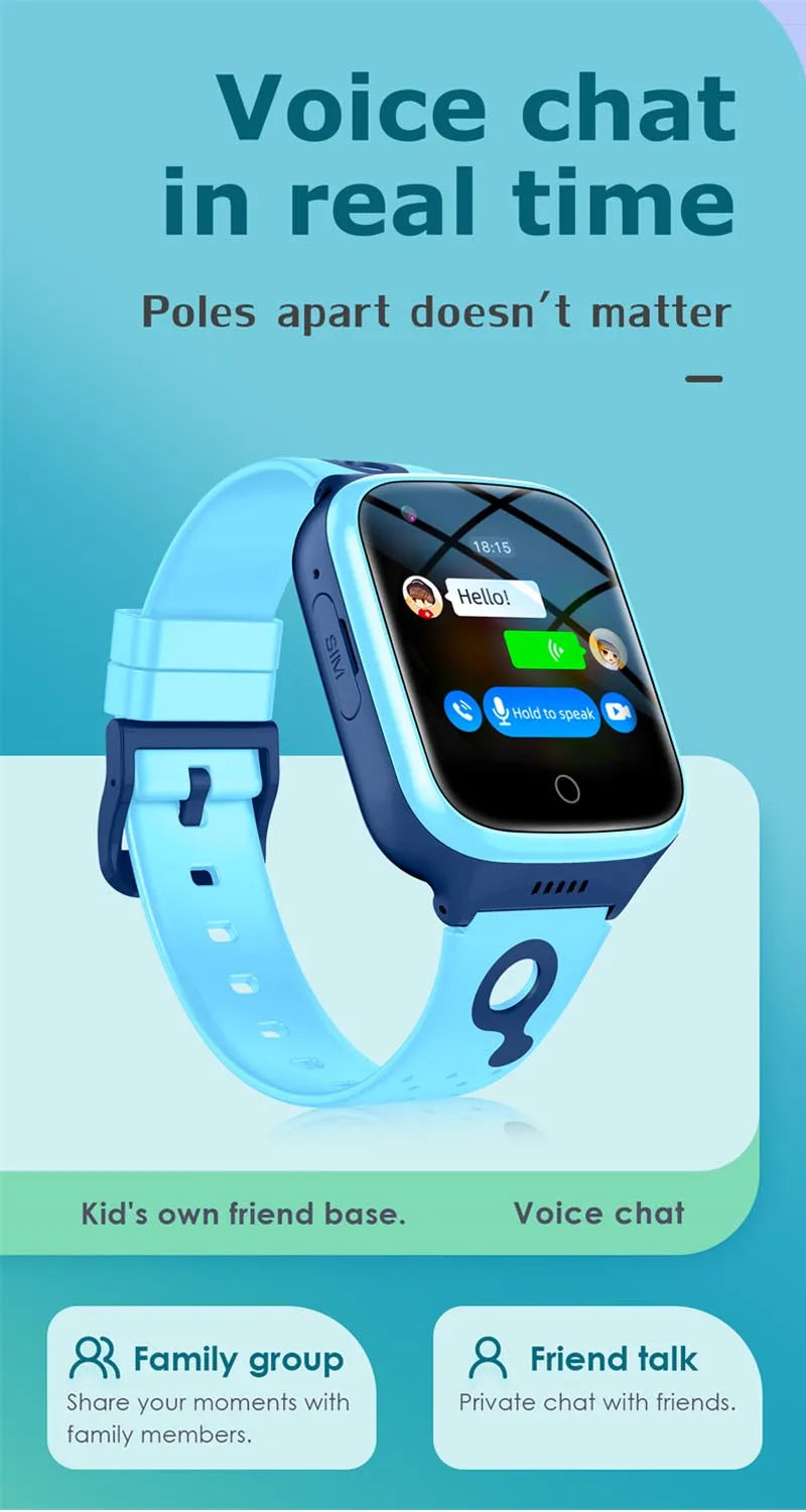 K9 Kids 4G Smart Watch Phone With 1000mAh Big Battery Video Call GPS Location SOS Call Back Monitor Children Gifts SmartWatch