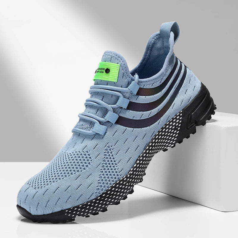 Men's Walking Shoes Lightweight Comfortable Knitted Shoes Fit Snugly Walking Fitness Sneakers Breathable Non Slip Casual Shoes