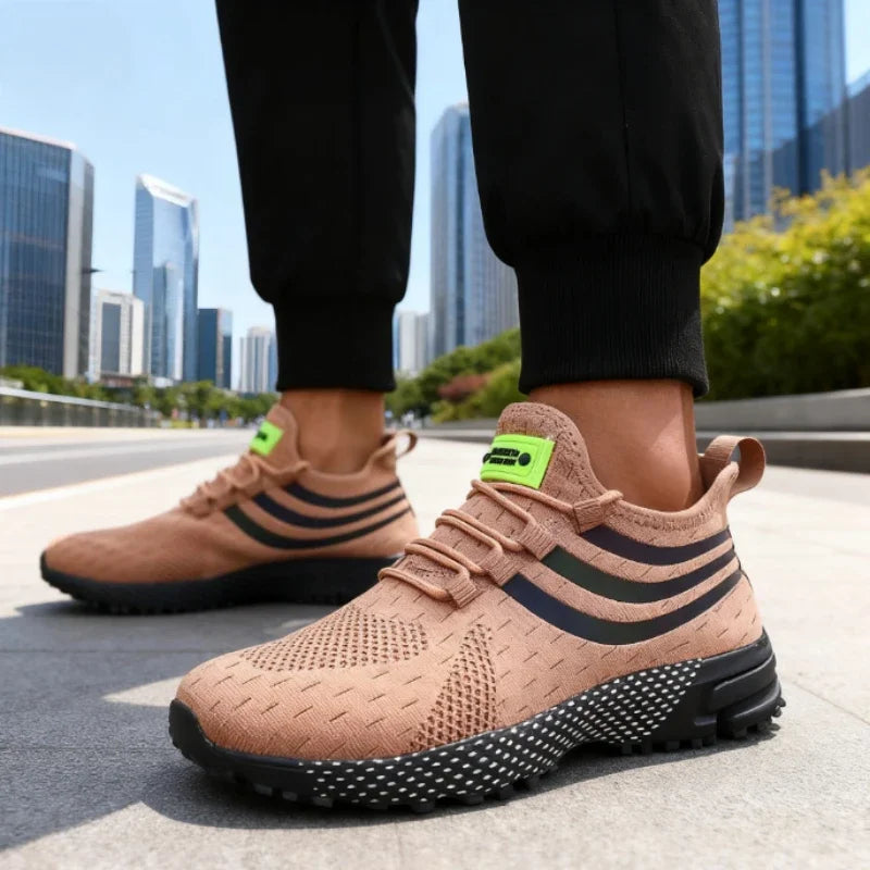 Men's Walking Shoes Lightweight Comfortable Knitted Shoes Fit Snugly Walking Fitness Sneakers Breathable Non Slip Casual Shoes