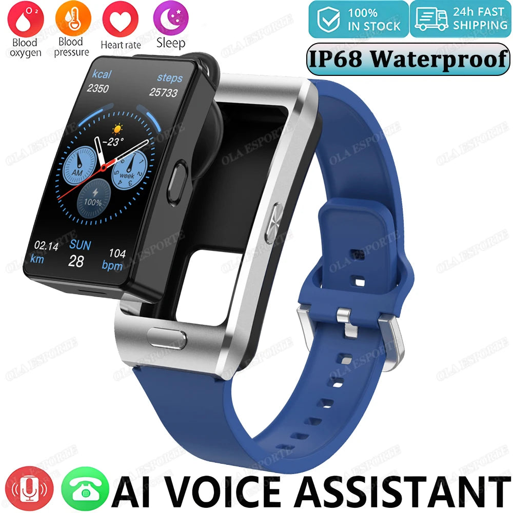2 in 1 Smart Watch Earphone Car Player TWS Sport  SmartWatch for Men Women Fashion Business Bluetooth Phone Call Watch Music