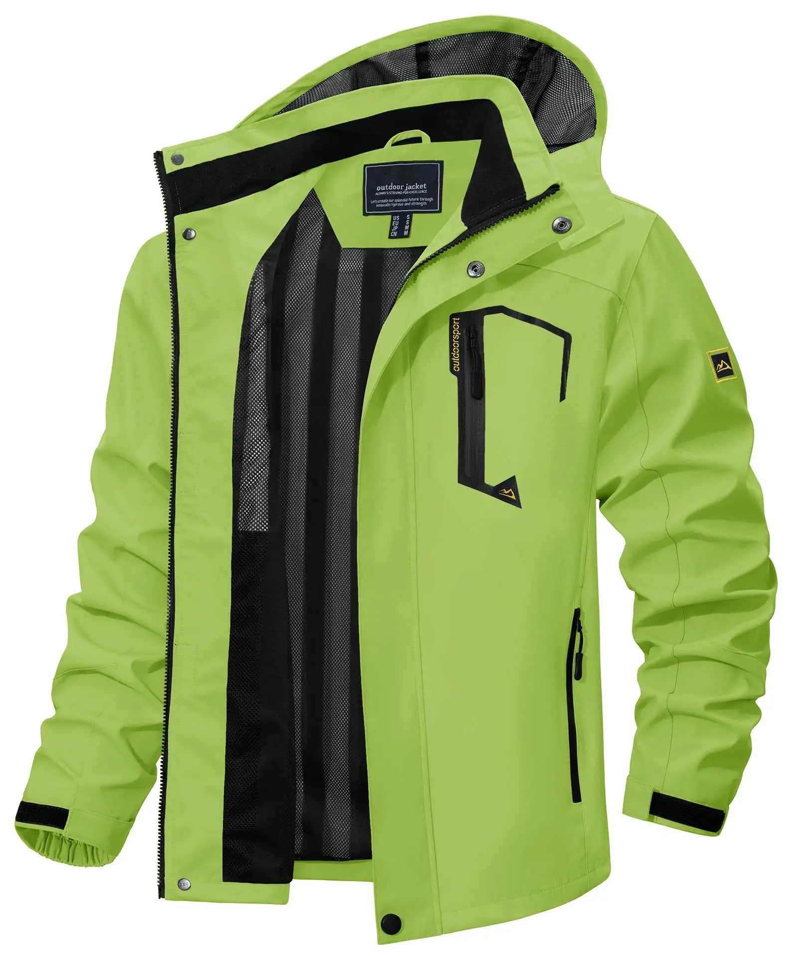 TACVASEN Spring Autumn Lightweight Jackets Mens Mesh Lined Waterproof Rain Jacket Outdoor Fishing Hiking Jacket Male Windbreaker