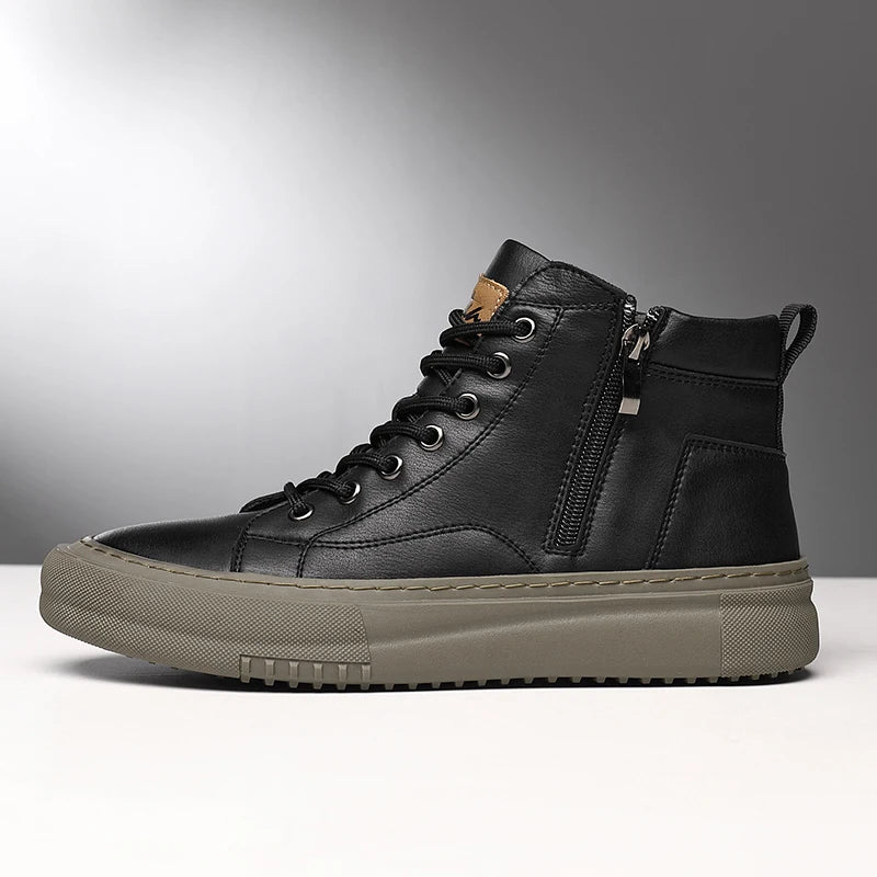 2024 Men's Spring & Fall White Shoes Men's New Trendy Versatile High-Top Sneakers Summer Fashion Casual Men's Shoes Breathable and Wear-Resistant Sneakers