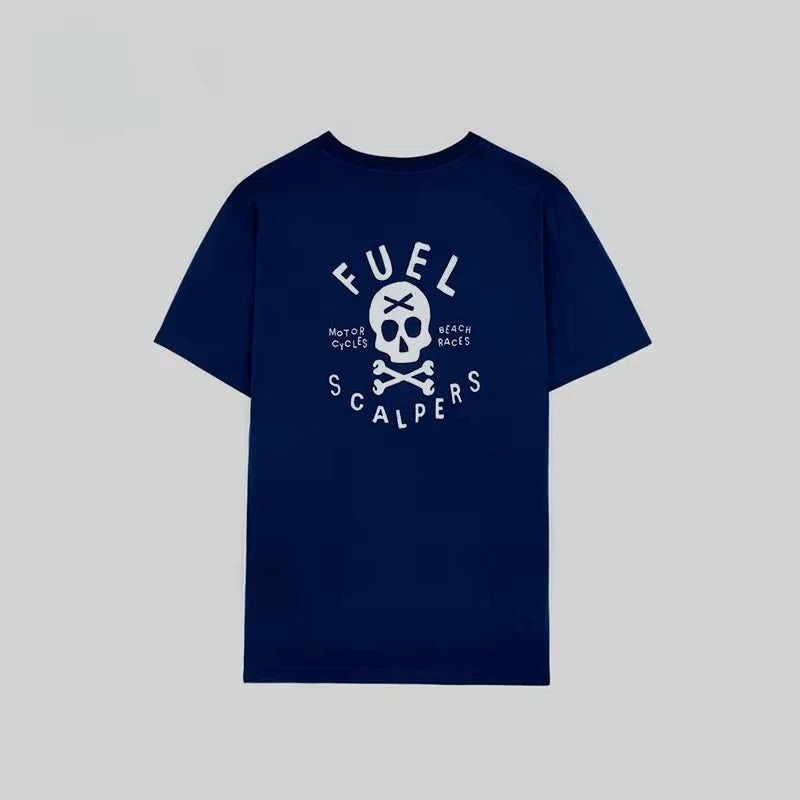 2025 Fuel X Scalpers FXS T-Shirt Peripheral Pattern Printing Summer Luxury Brand Cotton Men's and Women's T-Shirt Short Sleeve