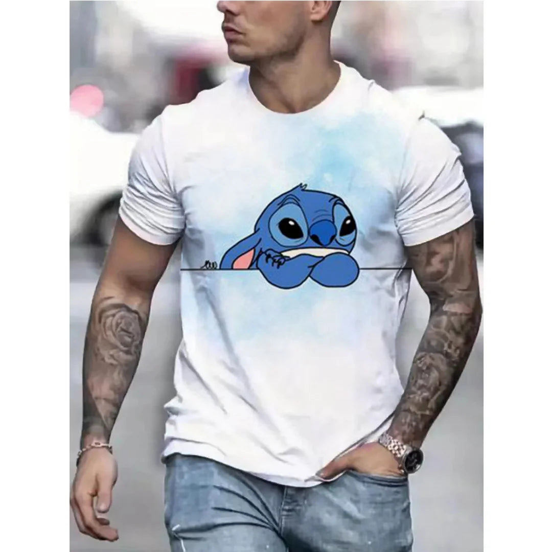 Disney Stitch graphic T-shirt 3d Printing Summer Sports Leisure Dry Quickly Men's T-Shirt Children's Clothing Tee Y2k Woman