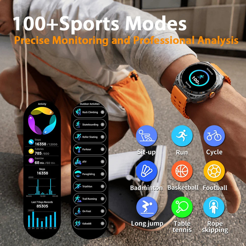 New Popular Wireless Bluetooth watch Men water proof TWS Earphones Dual Earphones Call Health Monitor Sports Music Smartwatch