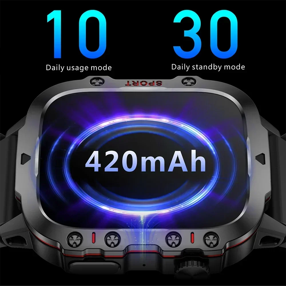NEW Military Men Smart Watch 2025 Bluetooth Call Electronic Fitness Clock Heart Monitor Watches 3ATM Waterproof Sport Smartwatch