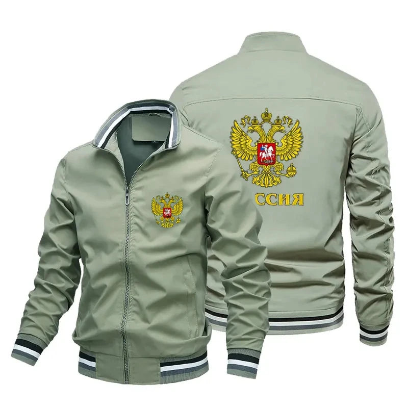 Russian Eagle men's casual zipper outdoor jacket men's windbreaker top 2024 autumn/winter new item