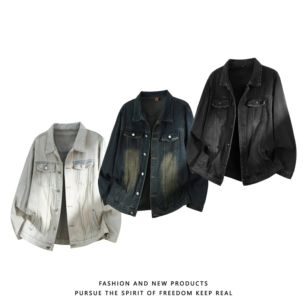 Men's Retro Washed Denim Jacket 2025 New Autumn Hong Kong Vintage Denim Coat Men Handsome Loose Versatile Workwear Jeans Jacket
