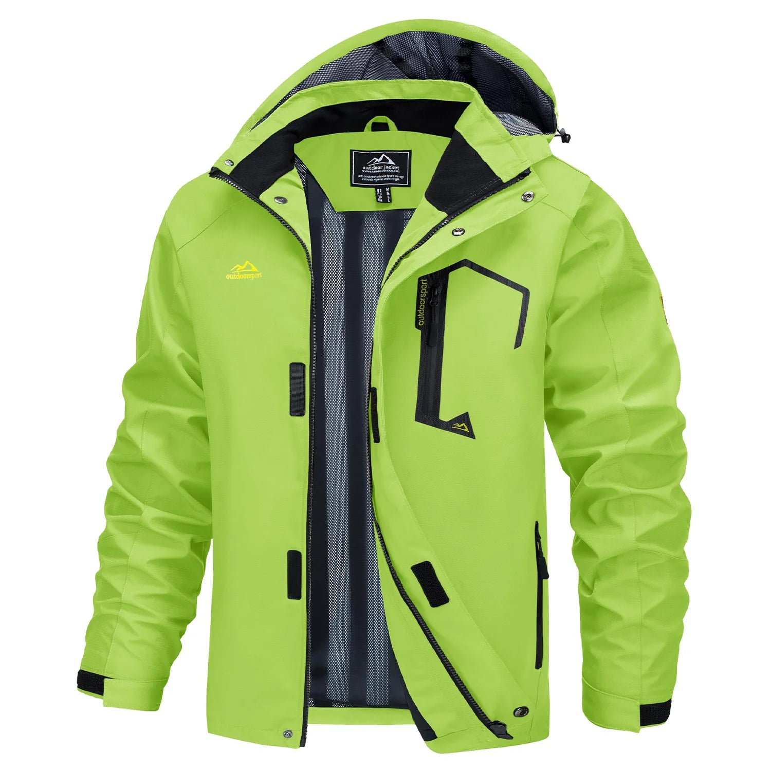MAGCOMSEN Lightweight Rain Jackets Mens Waterproof Hiking Jackets Mesh Lined Spring Autumn Outdoor Jacket Coats Male Windbreaker