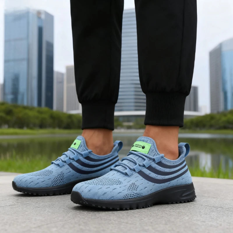 Men's Walking Shoes Lightweight Comfortable Knitted Shoes Fit Snugly Walking Fitness Sneakers Breathable Non Slip Casual Shoes