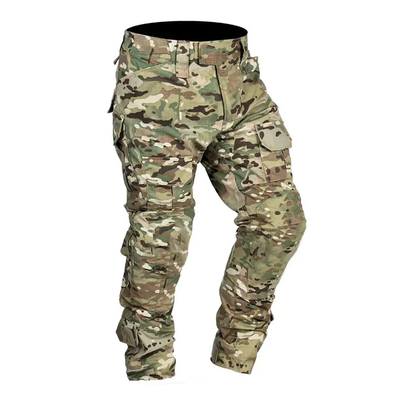 Men Combat Pants With Knee Pads Tactical Cargo Sport Trousers Camouflage Multicam Trekking Hunting Clothes（Not knee pads）