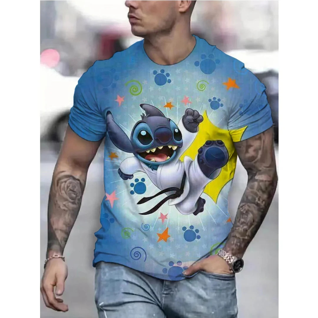 Disney Stitch graphic T-shirt 3d Printing Summer Sports Leisure Dry Quickly Men's T-Shirt Children's Clothing Tee Y2k Woman