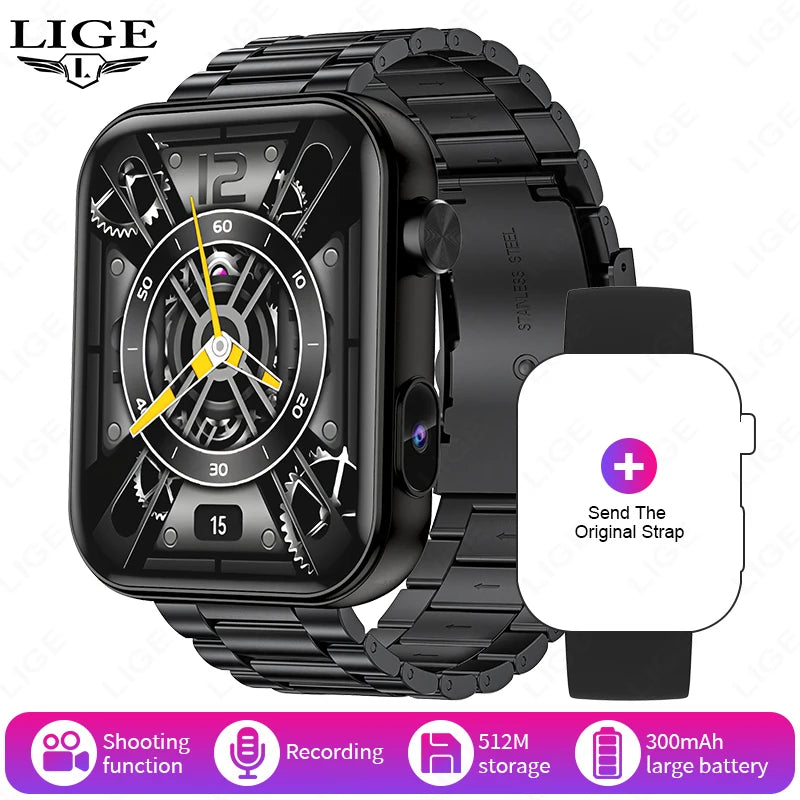 LIGE 512MB Memory Camera Smartwatch Women Take Photo Recording Video Health Monitor Wireless Call Smart Watch 100+ Dynamic Dials