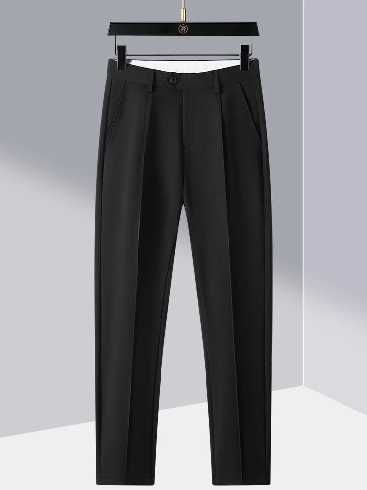 Men's Business Casual Pants Slight Stretch Comfort Commuter Slacks for Office Work Slim Fit Formal Trousers