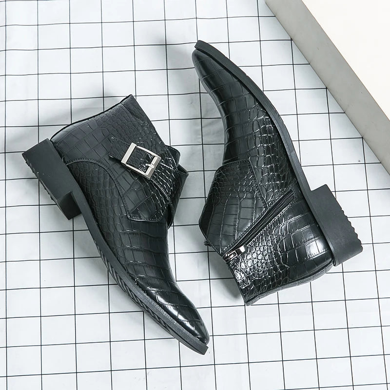 Cowboy Boots Men Genuine Leather Boots for Men Shoes Luxury Shoes High Quality Dress Booty Man Casual Sneakers Men's Shoe Ankle