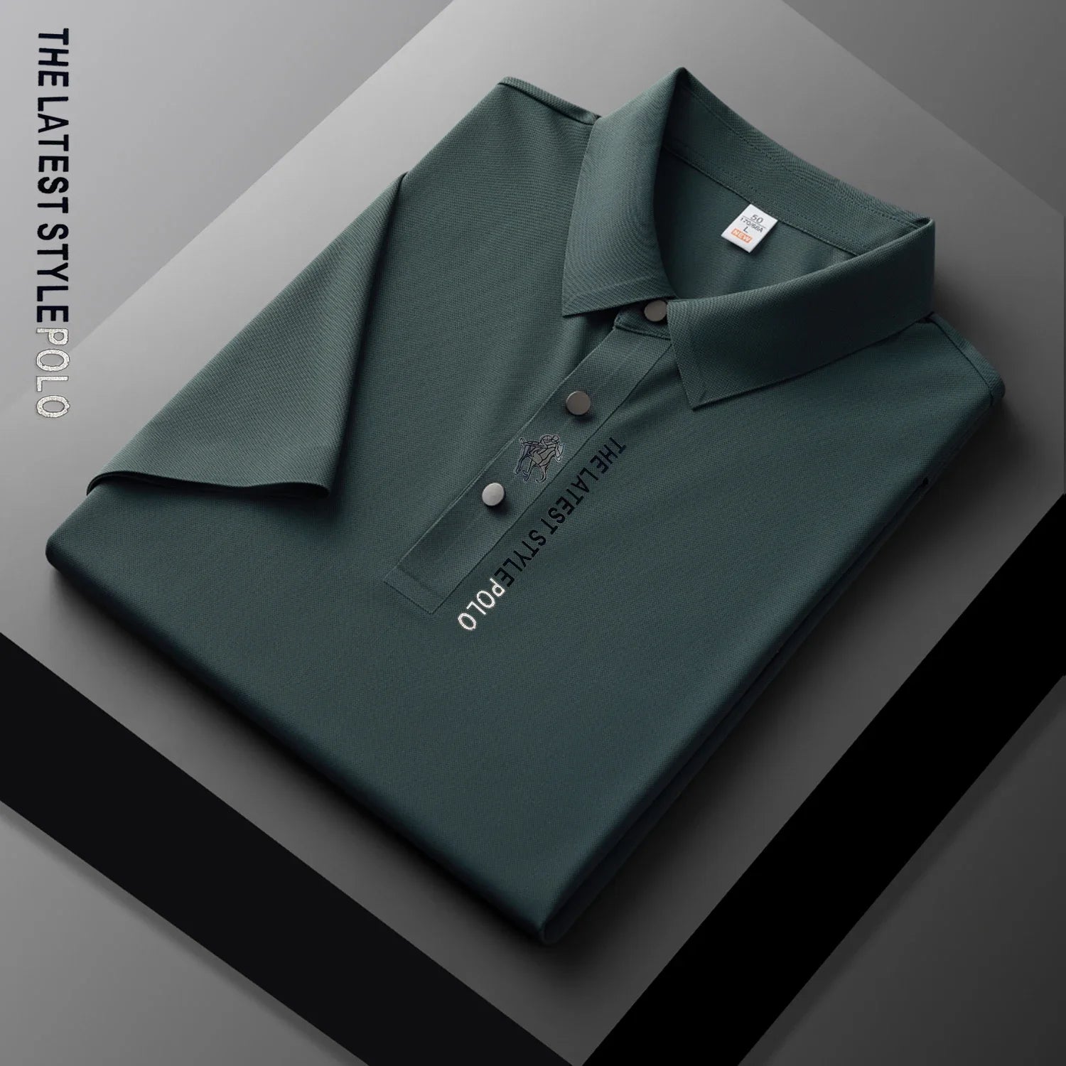 Ice Silk Polo Shirt Short Sleeved Letter Printing T-shirt New 2024 Summer Men's Clothing High-grade  Shirts
