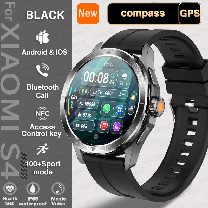For Xiaomi Watch S4 Ultra GPS Sport Version Smart Watch Men AMOLED HD Display Waterproof Bluetooth Call Outdoor Wristband Watchs