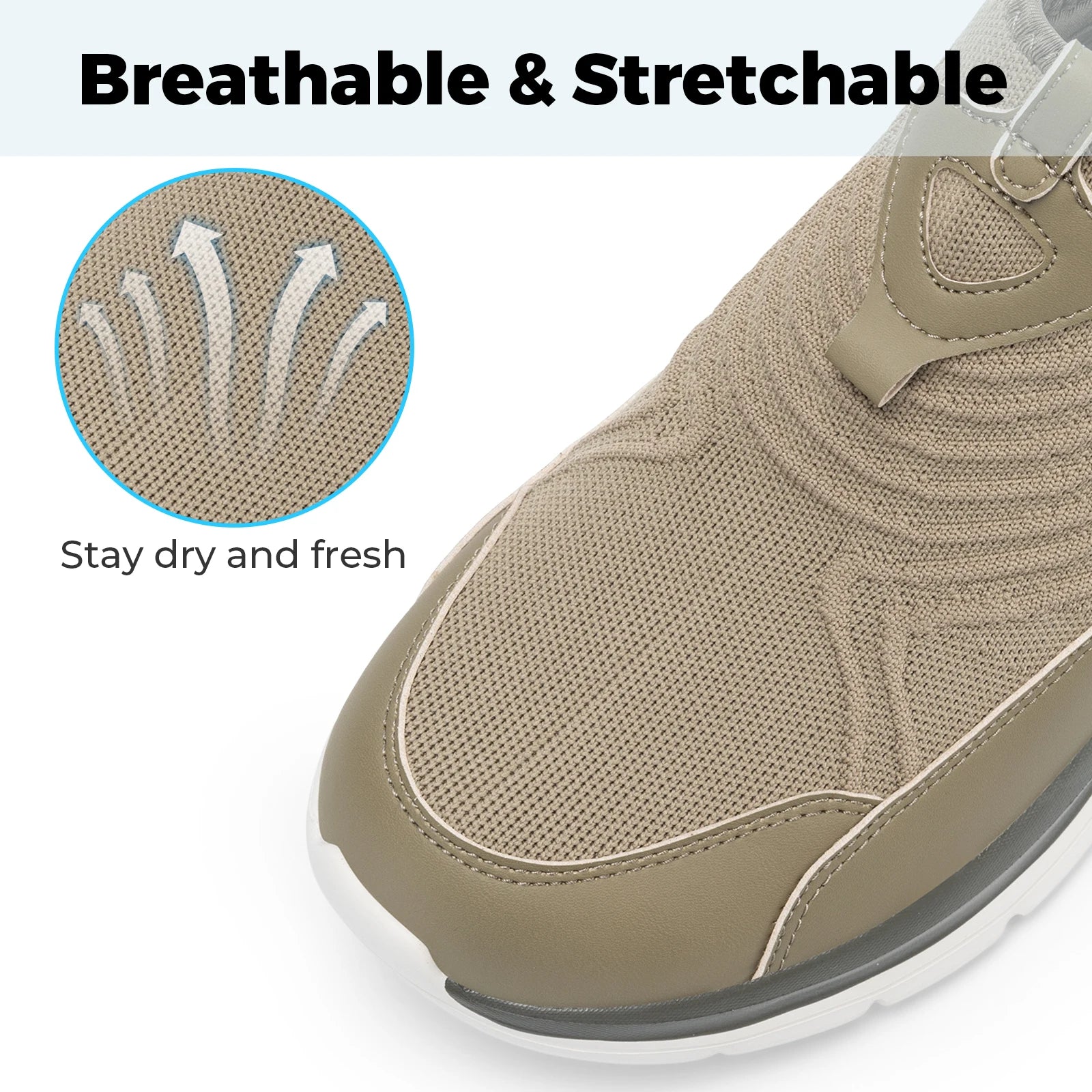 Fitville Wide Men's Slip-On Walking Shoes Lightweight Breathable Outdoor Casual Sports Running Shoes Sneakers For Swollen Feet
