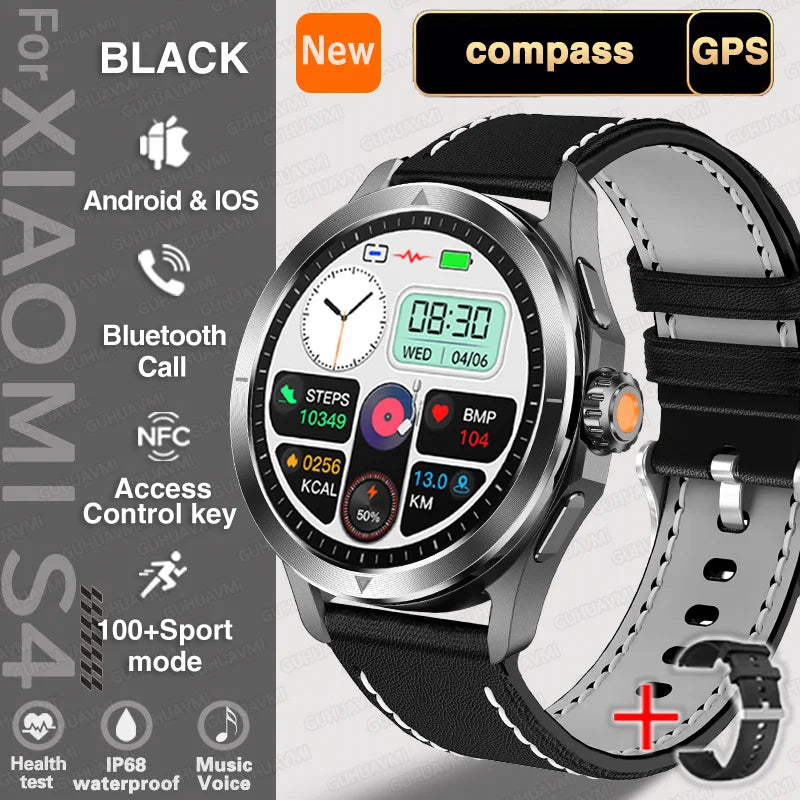For Xiaomi Watch S4 Ultra GPS Sport Version Smart Watch Men AMOLED HD Display Waterproof Bluetooth Call Outdoor Wristband Watchs