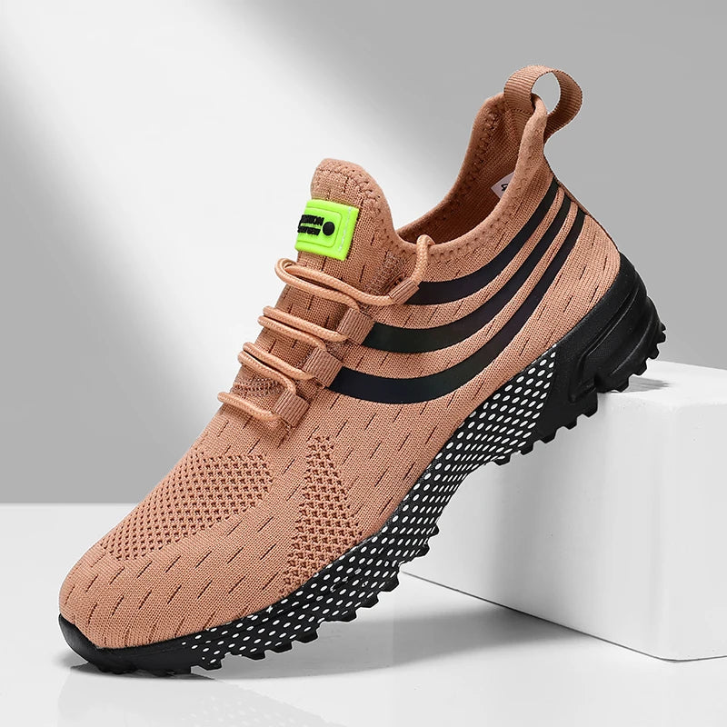 Men's Walking Shoes Lightweight Comfortable Knitted Shoes Fit Snugly Walking Fitness Sneakers Breathable Non Slip Casual Shoes
