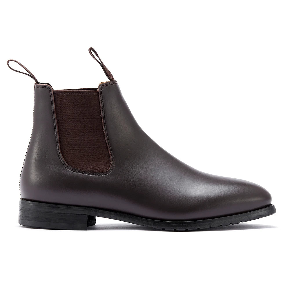 High Quality Men's Genuine Leather Chelsea Boots Top Layer Cowhide Lining Raw Rubber Sole Latex EVA Insole-Slip-On Winter Shoes