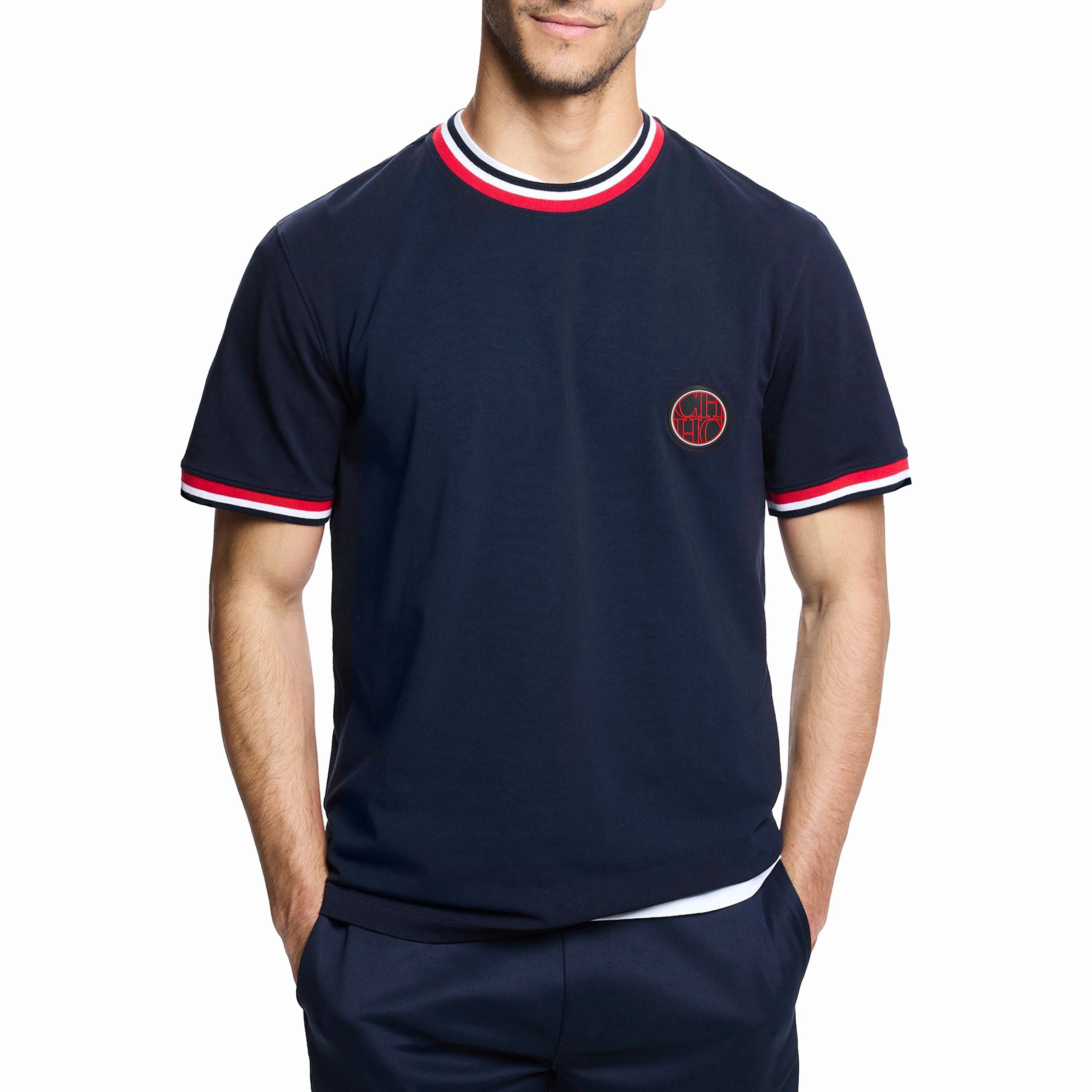 CHCH T-Shirt Men Casual High Quality Summer Short Sleeve Round Neck Mens T Shirts Fashion Basic T-shirt Mal