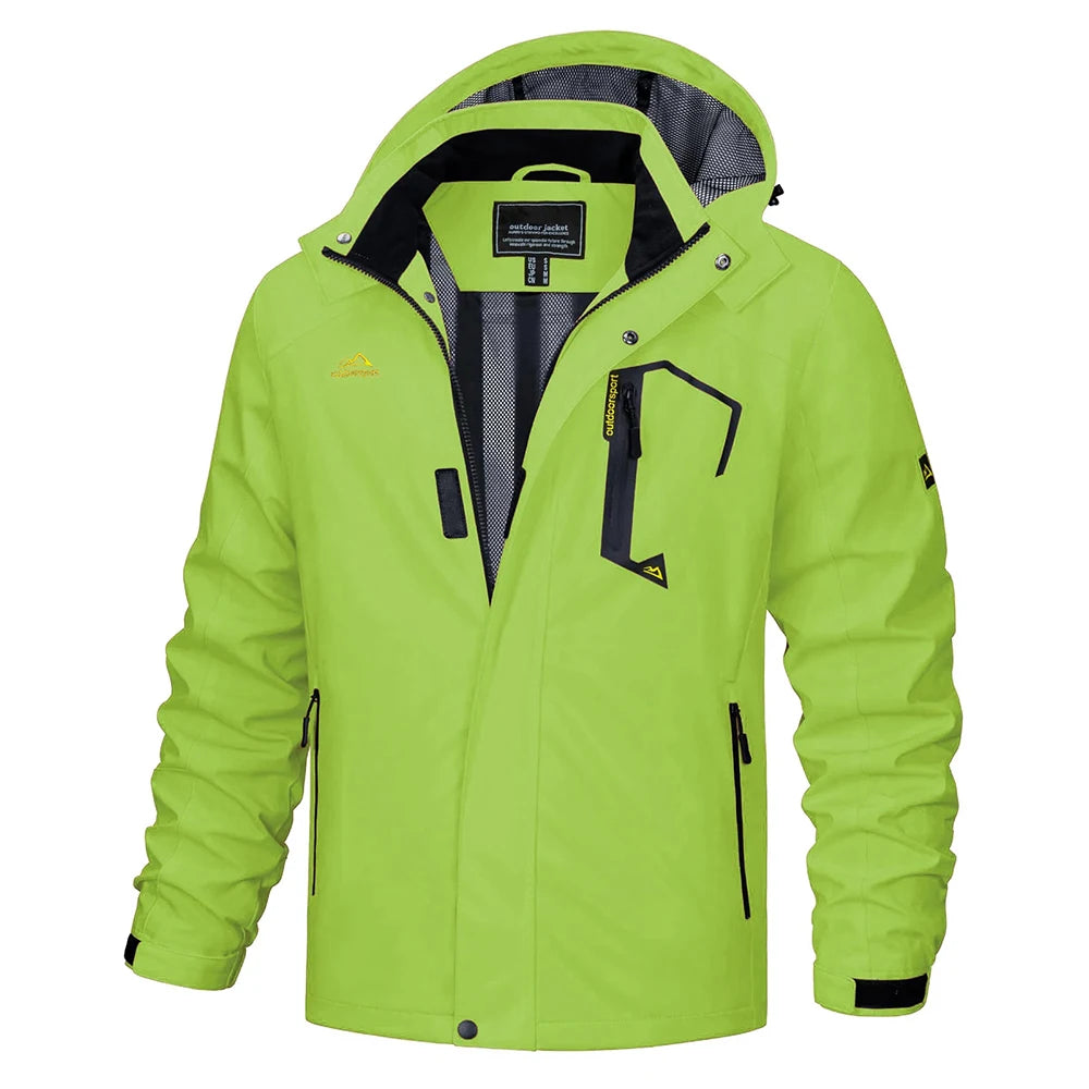 TACVASEN Spring Autumn Lightweight Jackets Mens Mesh Lined Waterproof Rain Jacket Outdoor Fishing Hiking Jacket Male Windbreaker