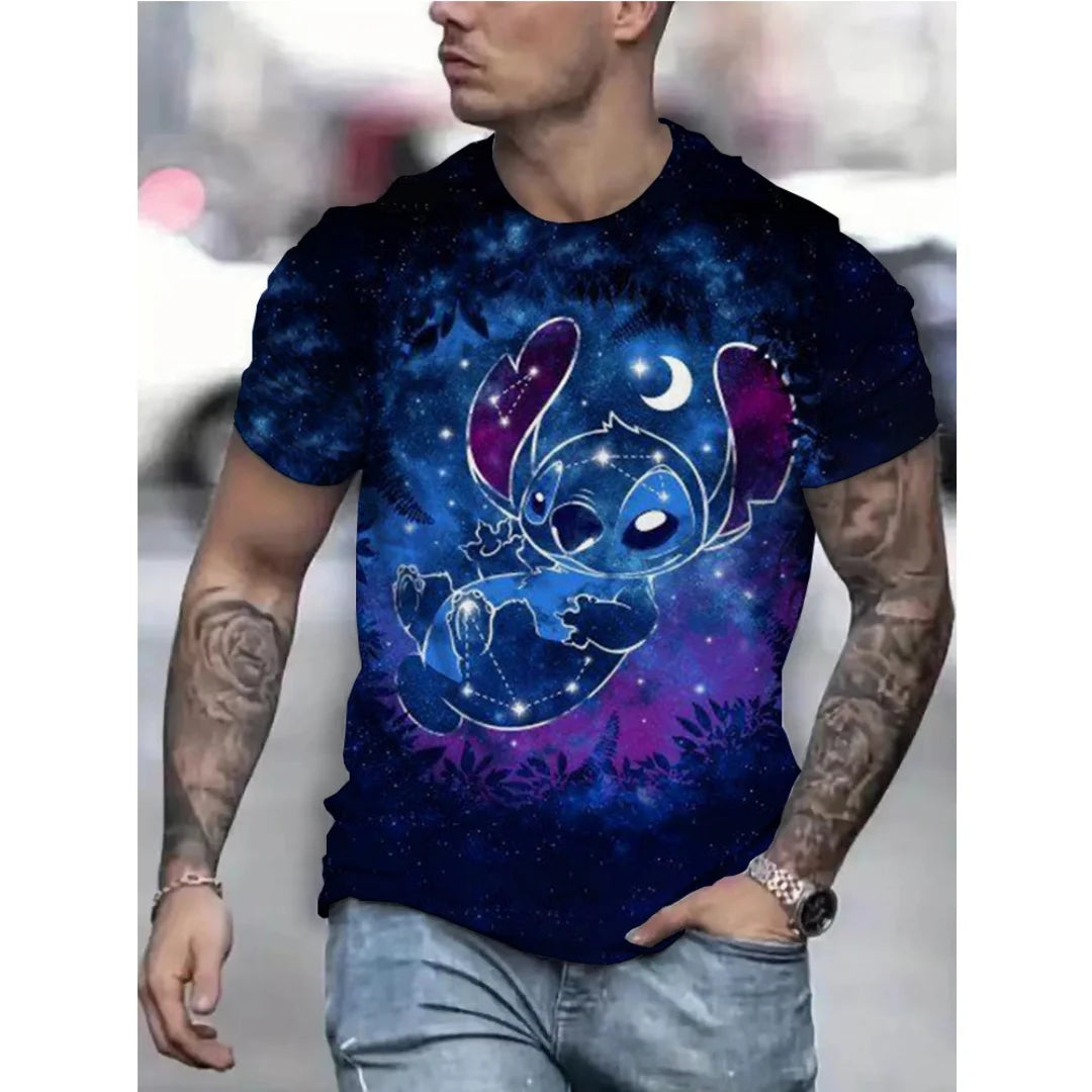Disney Stitch graphic T-shirt 3d Printing Summer Sports Leisure Dry Quickly Men's T-Shirt Children's Clothing Tee Y2k Woman