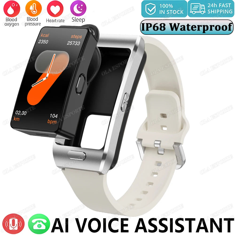 2 in 1 Smart Watch Earphone Car Player TWS Sport  SmartWatch for Men Women Fashion Business Bluetooth Phone Call Watch Music