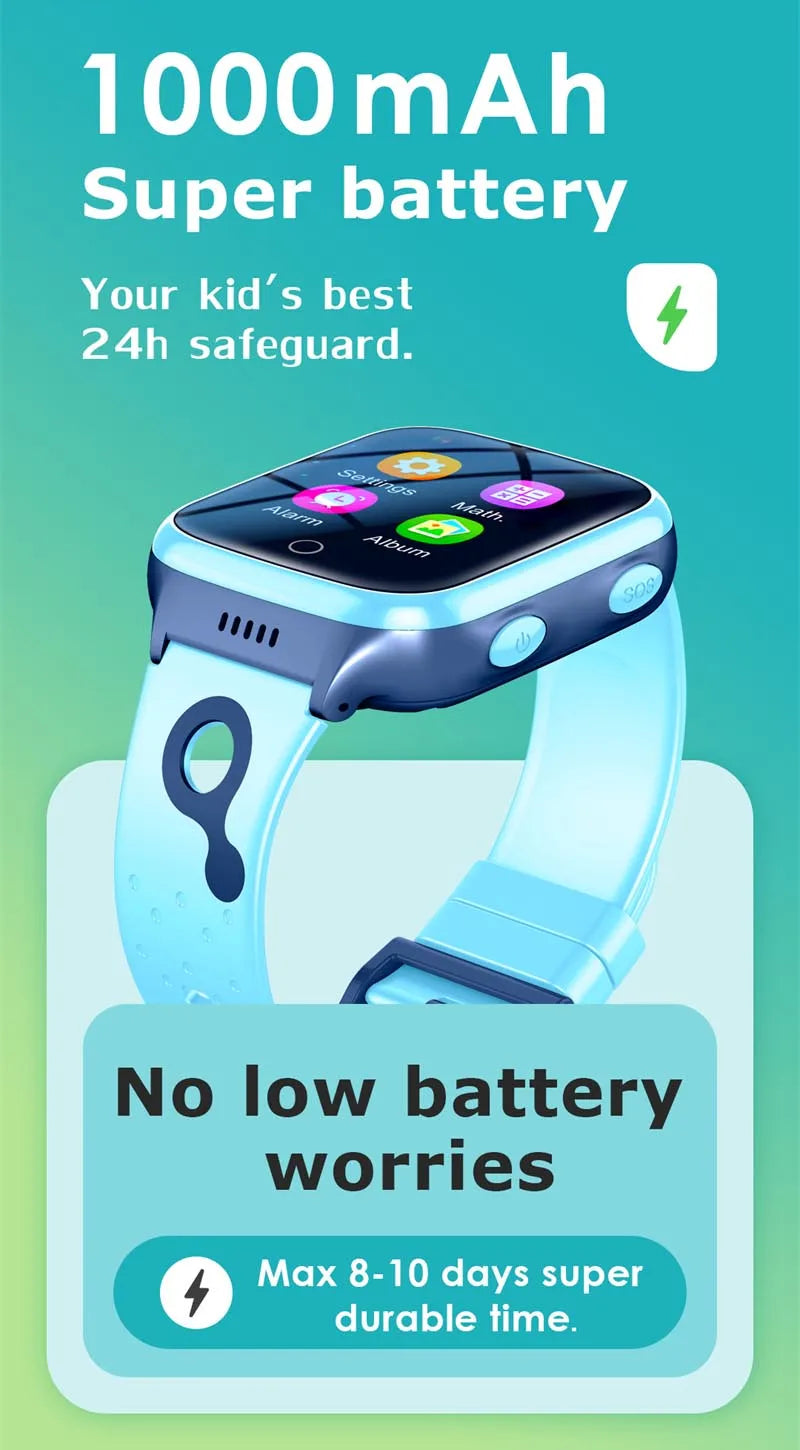 K9 Kids 4G Smart Watch Phone With 1000mAh Big Battery Video Call GPS Location SOS Call Back Monitor Children Gifts SmartWatch