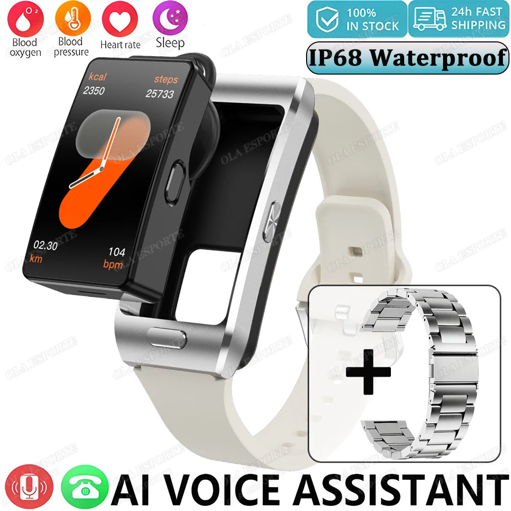 2 in 1 Smart Watch Earphone Car Player TWS Sport  SmartWatch for Men Women Fashion Business Bluetooth Phone Call Watch Music