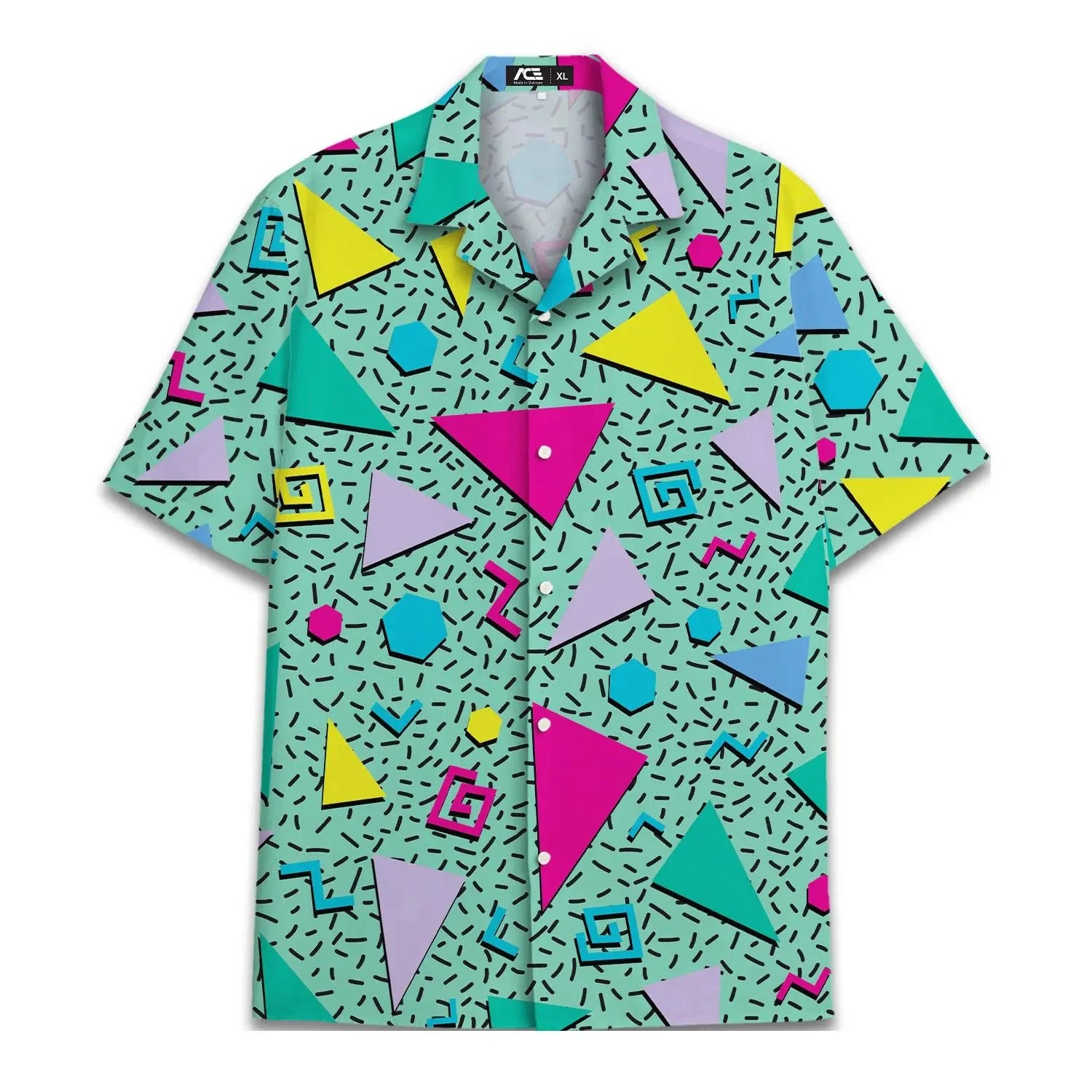 Retro 80s Pop Art Hawaiian Shirt 2025 Neon Cassette Skateboard Headphone Shirt, Vintage 90s Party Button-Up Summer Unisex Shirts