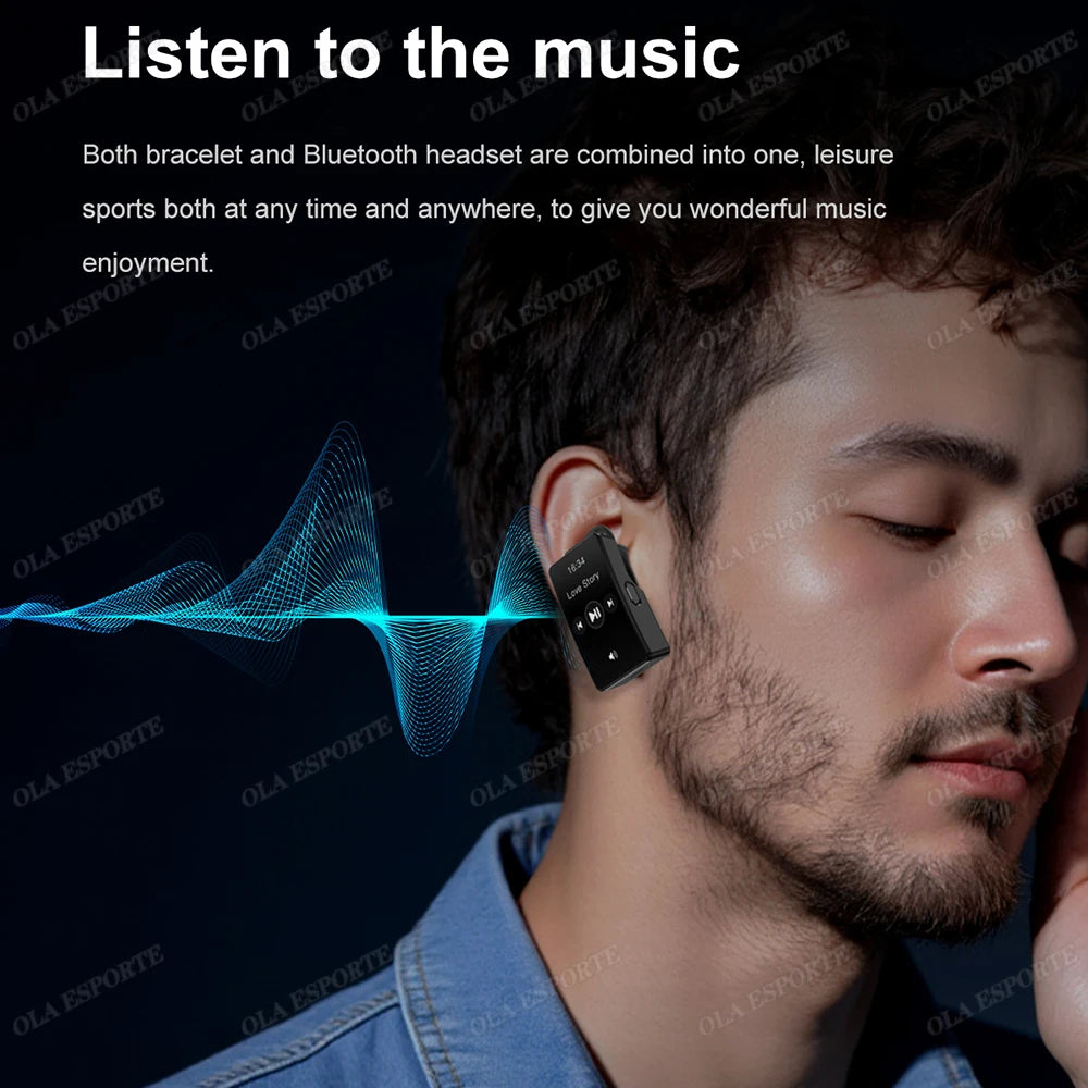 2 in 1 Smart Watch Earphone Car Player TWS Sport  SmartWatch for Men Women Fashion Business Bluetooth Phone Call Watch Music