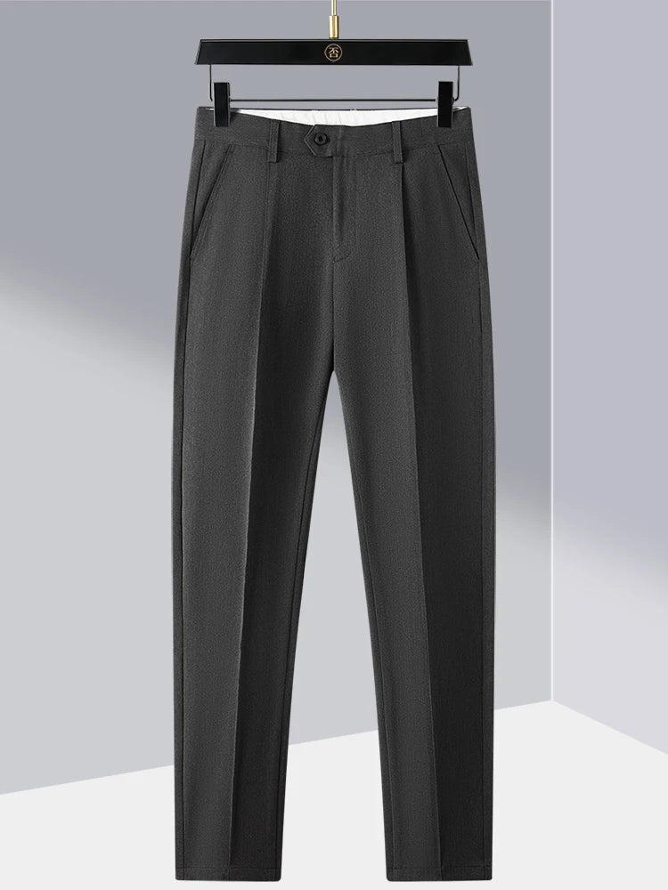 Men's Business Casual Pants Slight Stretch Comfort Commuter Slacks for Office Work Slim Fit Formal Trousers