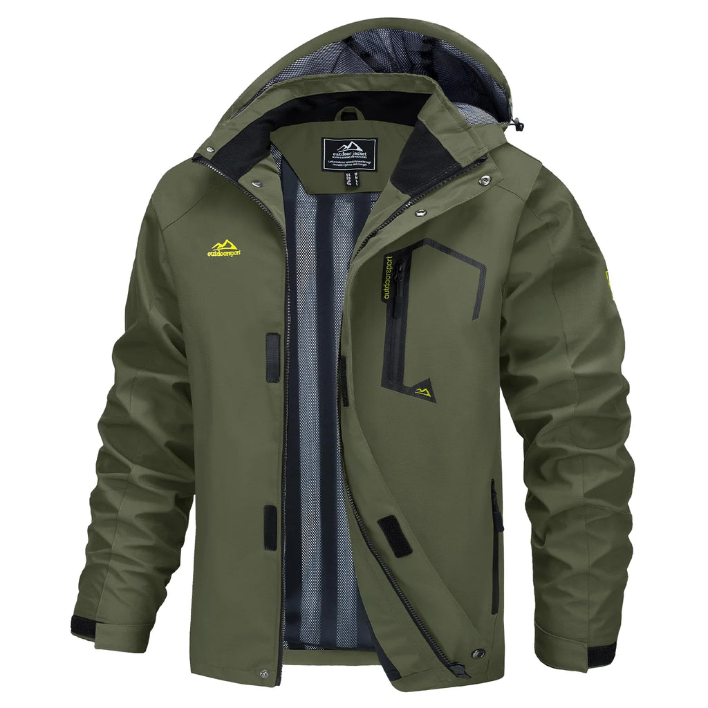 MAGCOMSEN Lightweight Rain Jackets Mens Waterproof Hiking Jackets Mesh Lined Spring Autumn Outdoor Jacket Coats Male Windbreaker