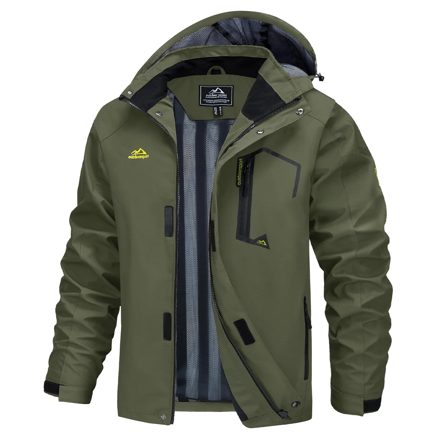 MAGCOMSEN Lightweight Rain Jackets Mens Waterproof Hiking Jackets Mesh Lined Spring Autumn Outdoor Jacket Coats Male Windbreaker