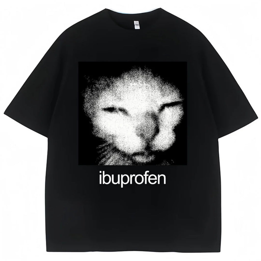 Retro funny cat pattern T-shirt Summer Fashion Leisure High-end Versatile Breathable Pure cotton Men's And Women's Y2K T-Shirt