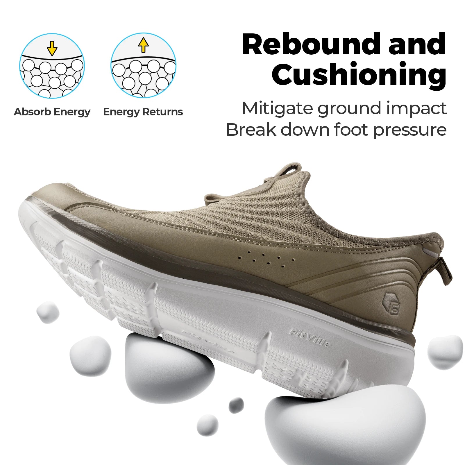 Fitville Wide Men's Slip-On Walking Shoes Lightweight Breathable Outdoor Casual Sports Running Shoes Sneakers For Swollen Feet
