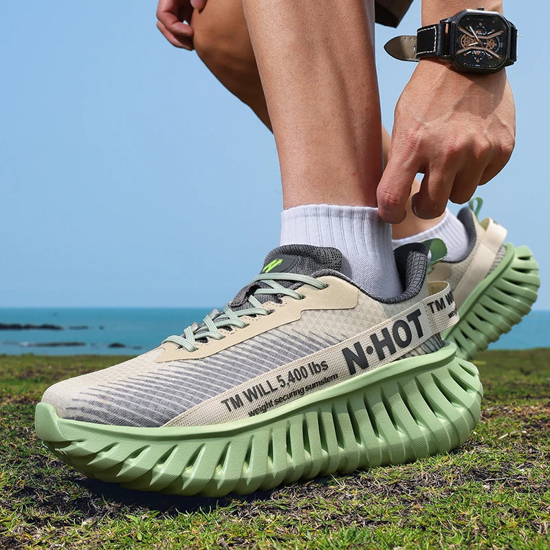 2025 men's shoes sneakers, platform heightening shoes, mesh breathable, versatile casual shoes