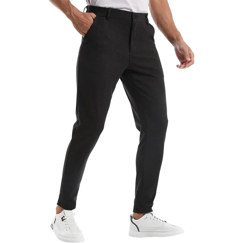Casual Fashion Pants Men Sportswear Business Suit Pants Track Smart Joggers Sweatpants Black Bottoms Office Trousers For Men