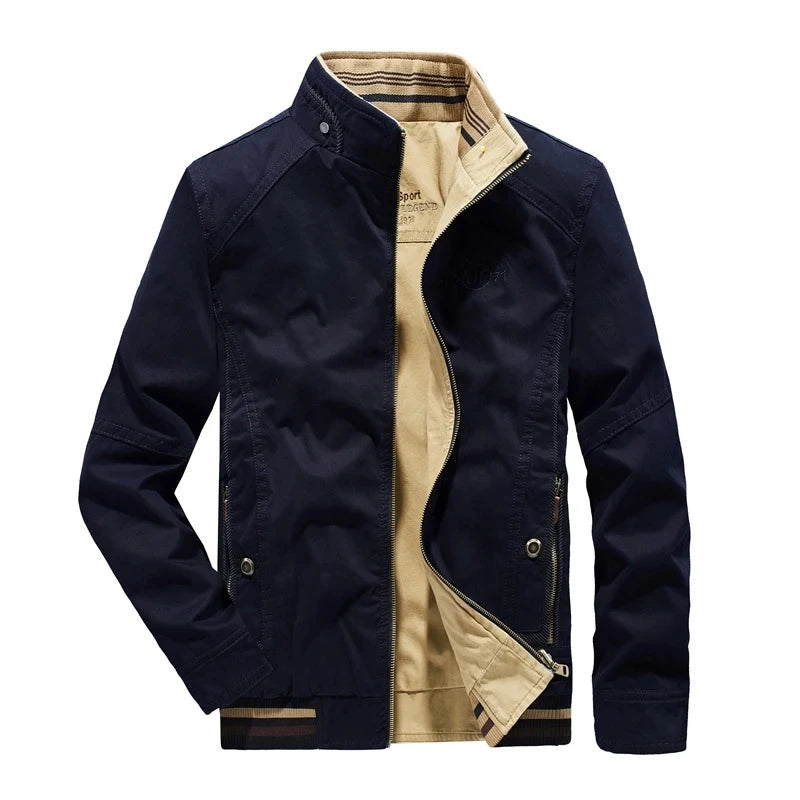 DIMUSI Autumn Men's Double-sided Military Jacket Casual Man Cotton Business Coats Fashion Men Multi-pocket Jackets Clothing 8XL