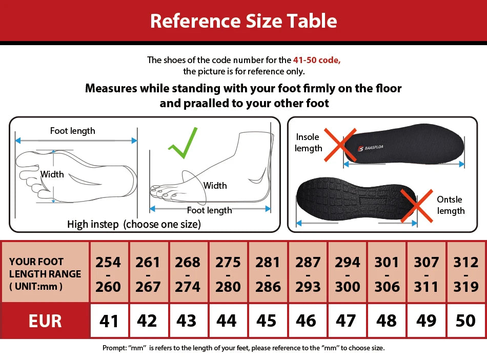 Baasploa Men Sport Shoes Mesh Breathable Walking Shoes for Men Lightweight Non-Slip Outdoor Fashion Casual Sneakers Lace Up Male