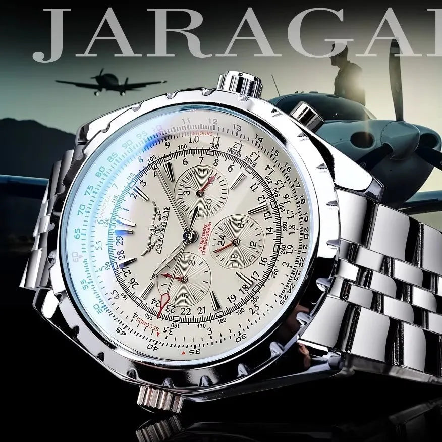 JARAGAR 212 New Men's Automatic Mechanical Watch Fashion Business Luxury Calendar Week Men's Premium Watch Gift reloj hombre